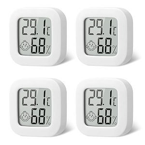 flintronic indoor thermometer hygrometer 4pcs mini thermometer hygrometer indoor digital high accuracy temperature monitor humidity meter comfort level indicator for home office