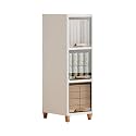 Flip-top Slim Storage Cart,2-6 Tiers Narrow Gap Cart,Bathroom Organizer Cabinet,for Laundry Narrow Places Bathroom Small Corner(Width 34cm,3 Tiers)