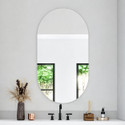 Flipkart Perfect Homes 43.18 X 27.94 CM Frameless Decorative Capsule Wall Mount Bathroom Mirror (Oval Finish : Polished)