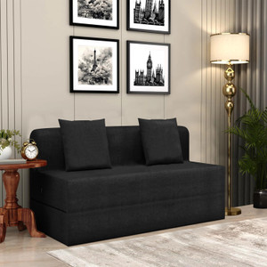 flipkart perfect homes 4x6 - feet lightweight 2 seater single foam fold out sofa cum bed