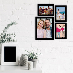 flipkart perfect homes acrylic wall photo frame black 4 photos set of 4 photo frames for 3 photos of 5x7 and 1 photo of 8x10
