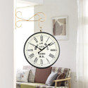Flipkart Perfect Homes Analog 25.4 cm X 25.4 cm Wall Clock (Gold, With Glass, Station Clock)