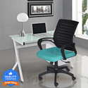 Flipkart Perfect Homes Bonzai Low Back Office Chair Fabric Office Arm Chair (Black, Green, Optional Installation Available)