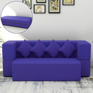 flipkart perfect homes cambridge 4 seater single foam fold out sofa cum bed finish color - blue delivery condition - diydo-it-yourself