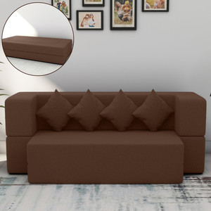 flipkart perfect homes cambridge 4 seater single foam fold out sofa cum bed finish color - brown delivery condition - diydo-it-yourself