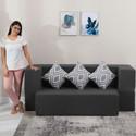 Flipkart Perfect Homes Cambridge 72x20x33 3 Seater Double Foam Fold Out Sofa Cum Bed (Finish Color - Dark Grey Delivery Condition - DIY(Do-It-Yourself))