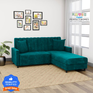 flipkart perfect homes freya rhs fabric 5 seater  sofa finish color - teal diydo-it-yourself