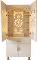 Flipkart Perfect Homes Modern Home Temple/Pooja Unit/Home Mandir/LED Light Engineered Wood Home Temple (Height: 130, Pre-assembled)