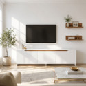 Flipkart Perfect Homes Morden TV Entertainment Unit with Closed Cabinets & Open Shelves Engineered Wood TV Entertainment Unit