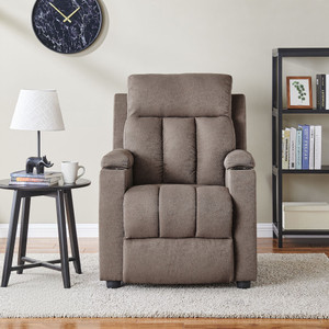 flipkart perfect homes oliver fabric manual recliner finish color - desert brown pre-assembled