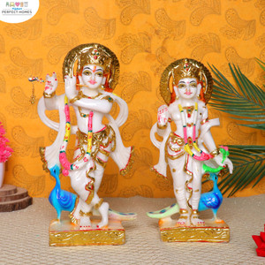 flipkart perfect homes radha krishna exquisite marble statues murtis for home dcor  pooja rooms decorative showpiece  -  30 cm