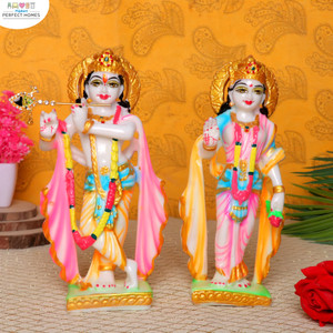 flipkart perfect homes radha krishna exquisite marble statues murtis for home dcor  pooja rooms decorative showpiece  -  21 cm
