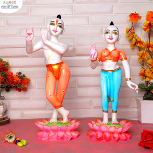 flipkart perfect homes radha krishna exquisite marble statues murtis for home dcor  pooja rooms decorative showpiece  -  40 cm