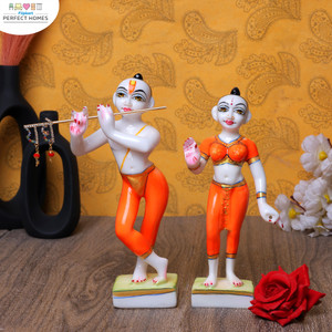 flipkart perfect homes radha krishna exquisite marble statues murtis for home dcor  pooja rooms decorative showpiece  -  22 cm