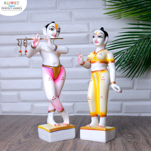 flipkart perfect homes radha krishna exquisite marble statues murtis for home dcor  pooja rooms decorative showpiece  -  30 cm