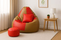 Flipkart Perfect Homes Studio 4XL Faux Leather Leatherette Bean Bag with Footrest and Cushion Filled with Beans Bean Bag Chair  With Bean Filling