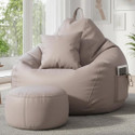 Flipkart Perfect Homes Studio 5XL Faux Leather Leatherette Bean Bag with Footrest and Cushion Filled with Beans Bean Bag Chair  With Bean Filling