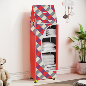 flipkart perfect homes studio baby 5 layer unbreakable material pvc with wheels collapsible wardrobe pp collapsible wardrobe finish color - a5 print_redmulticolor diydo-it-yourself