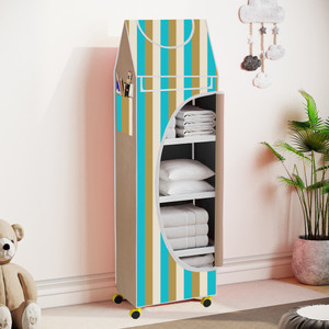flipkart perfect homes studio baby 5 layer unbreakable material pvc with wheels collapsible wardrobe pp collapsible wardrobe finish color - a5 print_beigemulticolor diydo-it-yourself