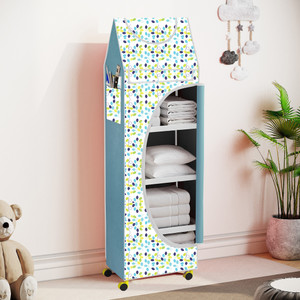 flipkart perfect homes studio baby 5 layer unbreakable material pvc with wheels collapsible wardrobe pp collapsible wardrobe finish color - a5 print_sky bluepurple diydo-it-yourself