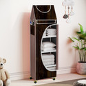 Flipkart Perfect Homes Studio Baby 5 Layer Unbreakable Material PVC With Wheels Collapsible Wardrobe PP Collapsible Wardrobe (Finish Color - A5 PRINT_BROWN, DIY(Do-It-Yourself))