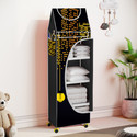 Flipkart Perfect Homes Studio Baby 5 Layer Unbreakable Material PVC With Wheels Collapsible Wardrobe PP Collapsible Wardrobe (Finish Color - A5 PRINT_BLACK::Yellow, DIY(Do-It-Yourself))