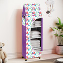 Flipkart Perfect Homes Studio Baby 5 Layer Unbreakable Material PVC With Wheels Collapsible Wardrobe PP Collapsible Wardrobe (Finish Color - A5 PRINT_PUPLE, DIY(Do-It-Yourself))