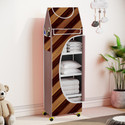 Flipkart Perfect Homes Studio Baby 5 Layer Unbreakable Material PVC With Wheels Collapsible Wardrobe PP Collapsible Wardrobe (Finish Color - A5 PRINT_BROWN::Gold, DIY(Do-It-Yourself))