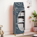 Flipkart Perfect Homes Studio Baby 5 Layer Unbreakable Material PVC With Wheels Collapsible Wardrobe PP Collapsible Wardrobe (Finish Color - A5 PRINT_GREY::Grey, DIY(Do-It-Yourself))