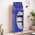 Flipkart Perfect Homes Studio Baby 5 Layer Unbreakable Material PVC With Wheels Collapsible Wardrobe PP Collapsible Wardrobe (Finish Color - A5 PRINT_BLUE::White, DIY(Do-It-Yourself))