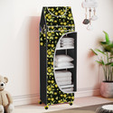 Flipkart Perfect Homes Studio Baby 5 Layer Unbreakable Material PVC With Wheels Collapsible Wardrobe PP Collapsible Wardrobe (Finish Color - A5 PRINT_BLACK, DIY(Do-It-Yourself))