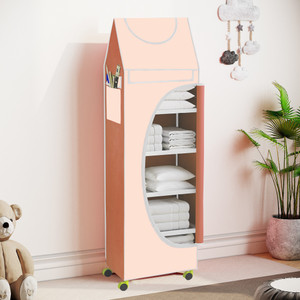 flipkart perfect homes studio baby 6 layer unbreakable material pvc with wheels collapsible wardrobe pp collapsible wardrobe finish color - a6 print_orange diydo-it-yourself