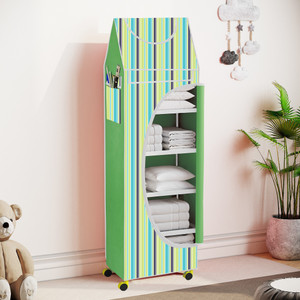 flipkart perfect homes studio baby 6 layer unbreakable material pvc with wheels collapsible wardrobe pp collapsible wardrobe finish color - a6 print_greenmulticolor diydo-it-yourself