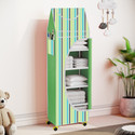 Flipkart Perfect Homes Studio Baby 6 Layer Unbreakable Material PVC With Wheels Collapsible Wardrobe PP Collapsible Wardrobe (Finish Color - A6 PRINT_GREEN::Multicolor, DIY(Do-It-Yourself))