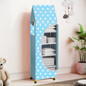 Flipkart Perfect Homes Studio Baby 6 Layer Unbreakable Material PVC With Wheels Collapsible Wardrobe PP Collapsible Wardrobe (Finish Color - A6 PRINT_SKY BLUE::White, DIY(Do-It-Yourself))