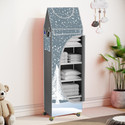 Flipkart Perfect Homes Studio Baby 6 Layer Unbreakable Material PVC With Wheels Collapsible Wardrobe PP Collapsible Wardrobe (Finish Color - A6 PRINT_GREY::Silver, DIY(Do-It-Yourself))