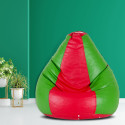 Flipkart Perfect Homes Studio Jumbo Tear Drop Bean Bag Cover  (Without Beans) (Green, Red, Green)