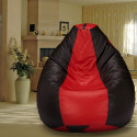 Flipkart Perfect Homes Studio Jumbo Tear Drop Bean Bag Cover  (Without Beans) (Black, Red, Black)