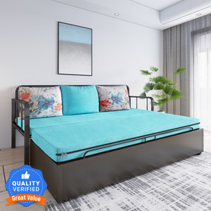 flipkart perfect homes studio with storage 3 seater double metal pull out sofa cum bed