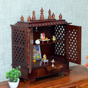 flipkart perfect homes studio wooden temple for home solid wood home temple