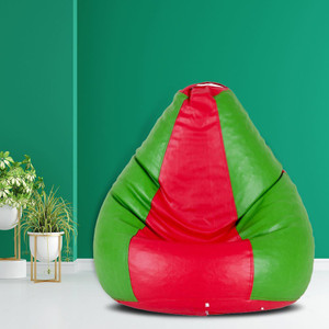 flipkart perfect homes studio xl tear drop bean bag cover  without beans green red green