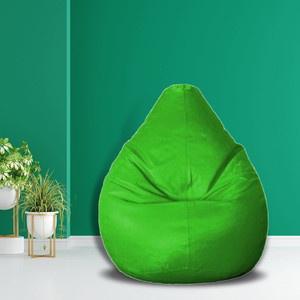 flipkart perfect homes studio xl tear drop bean bag cover  without beans green