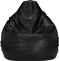 Flipkart Perfect Homes Studio XL Tear Drop Bean Bag Cover  (Without Beans) (Black)