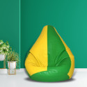 Flipkart Perfect Homes Studio XL Tear Drop Bean Bag Cover  (Without Beans) (Yellow, Green)