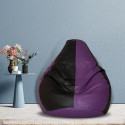 Flipkart Perfect Homes Studio XL Tear Drop Bean Bag Cover  (Without Beans) (Black, Purple)