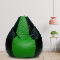 Flipkart Perfect Homes Studio XXL Tear Drop Bean Bag Cover  (Without Beans) (Black, Green, Black)