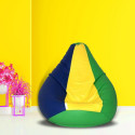 Flipkart Perfect Homes Studio XXL Tear Drop Bean Bag Cover  (Without Beans) (Blue, Yellow, Green)