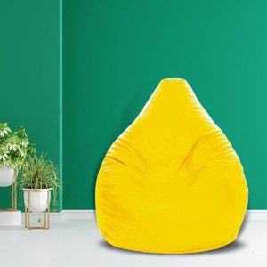 flipkart perfect homes studio xxxl tear drop bean bag cover  without beans yellow