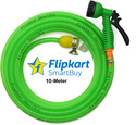 Flipkart SmartBuy 10 Meter (32 feet) Braided Pipe (Diameter :½’’,0.5 inch,12 mm) Flexible Pipe : Water Tap Adapter, 7 Pattern Spray Gun and Braided Green Garden Hose Pipe (1000 cm)