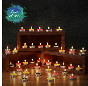 flipkart smartbuy 100 pcs multicolored tealight candle